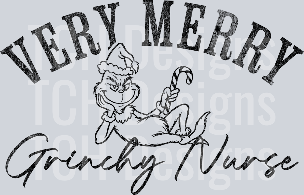 Very merry Grinchy Nurse black