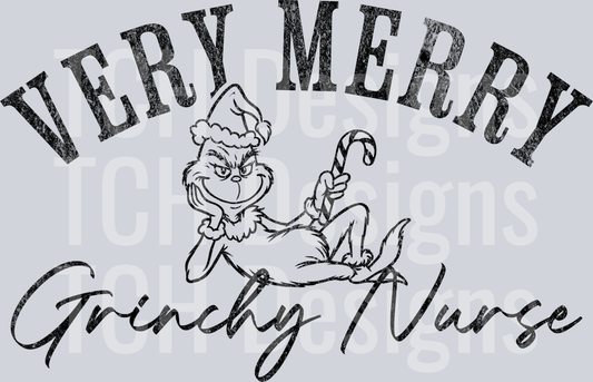 Very merry Grinchy Nurse black