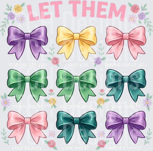 Let Them Eat Cake Colorful Ribbon Bows with Floral Accents