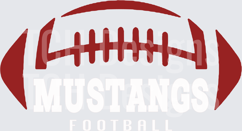 Mustangs Football Dark Red Lace-Up Ball Graphic