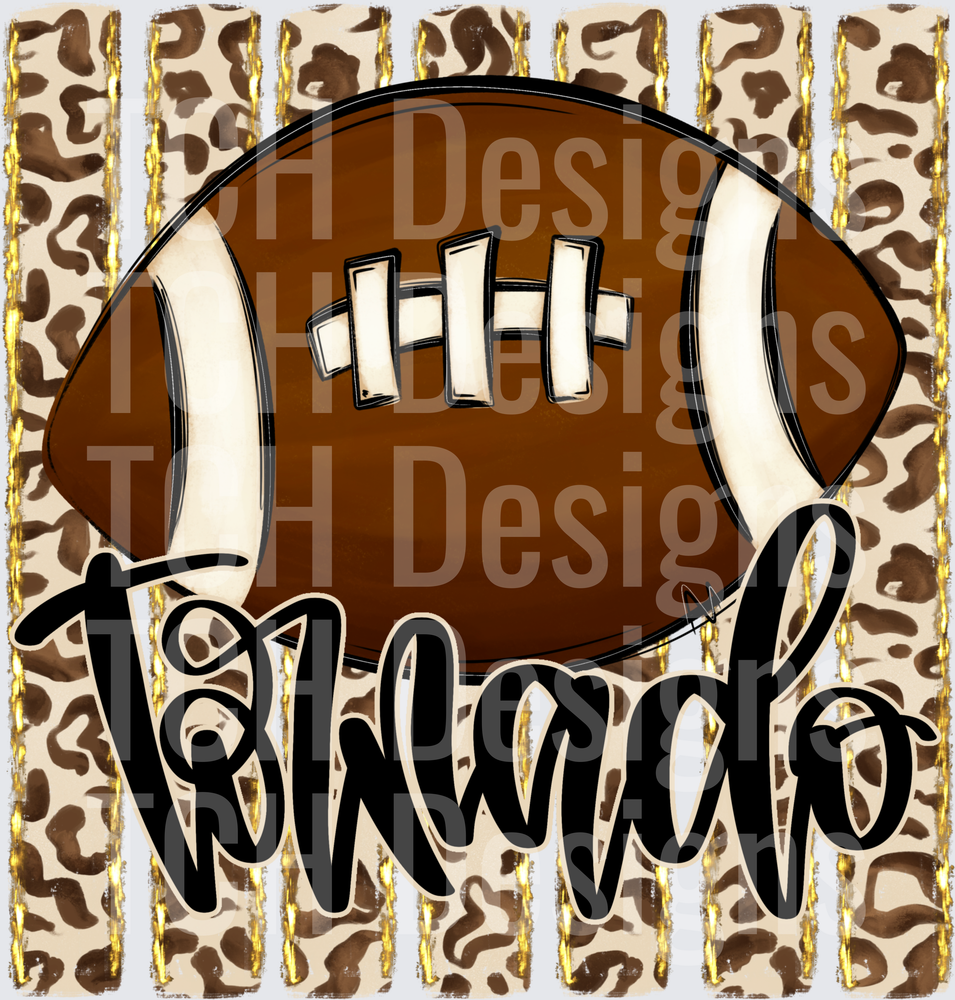 Tornados Football Leopard Print Stripe Team Spirit Design