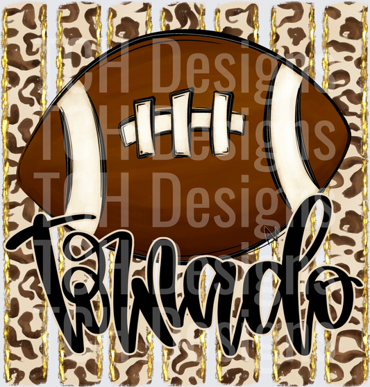 Tornados Football Leopard Print Stripe Team Spirit Design