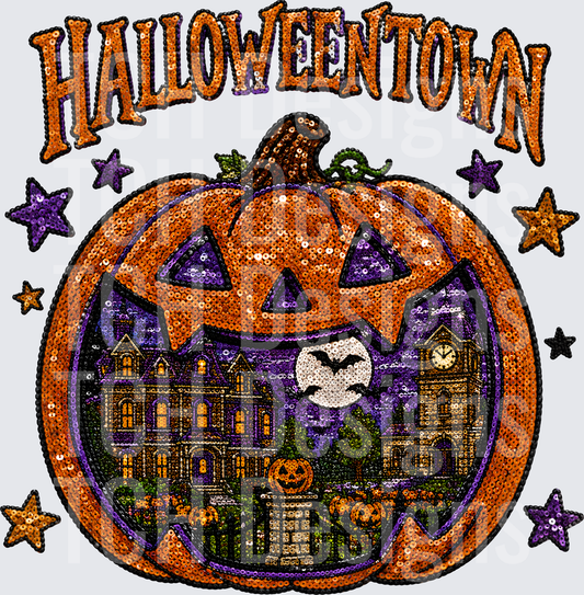 HALLOWEENTOWN PUMPKIN FAUX SEQUIN