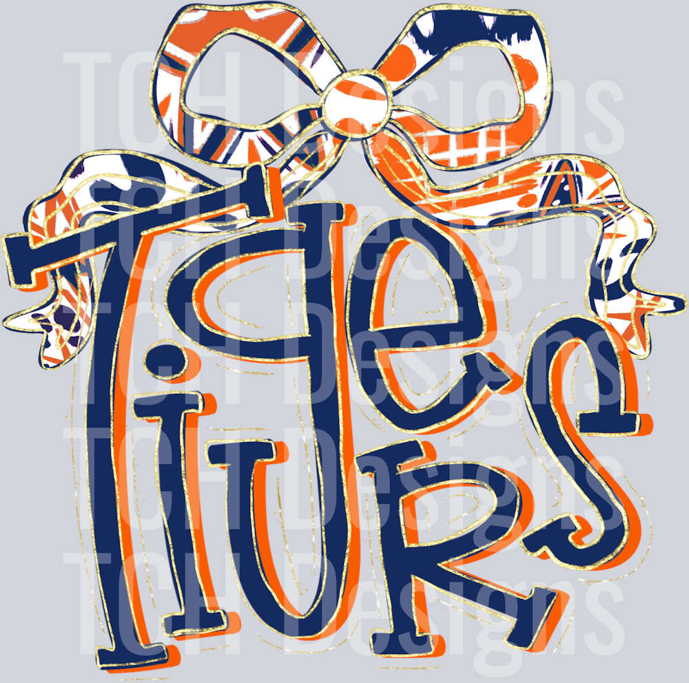 Tigers_Orange_Navy_Bow_Png