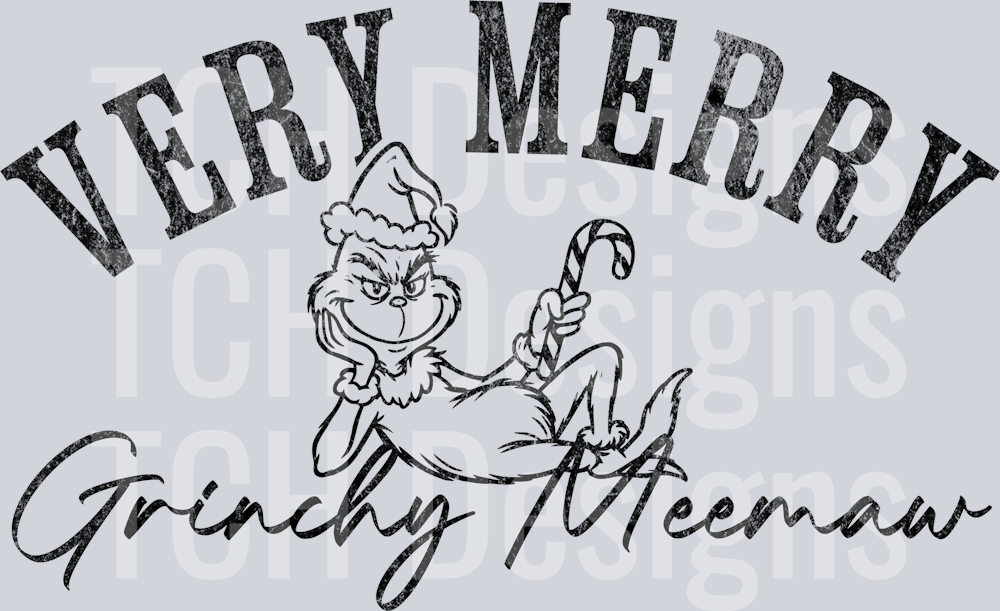 Very merry Grinchy Meemaw black