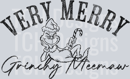Very merry Grinchy Meemaw black