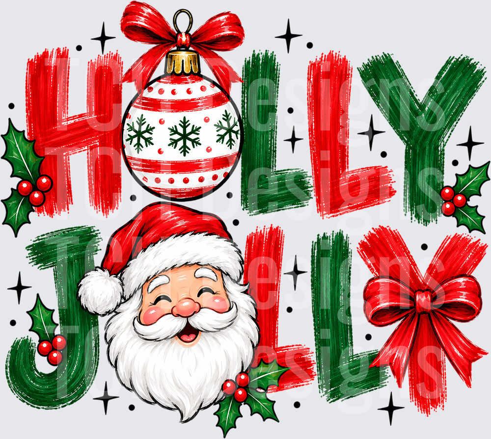 Holly Jolly Ornament and Santa Claus