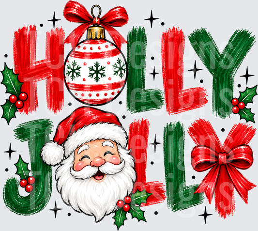 Holly Jolly Ornament and Santa Claus