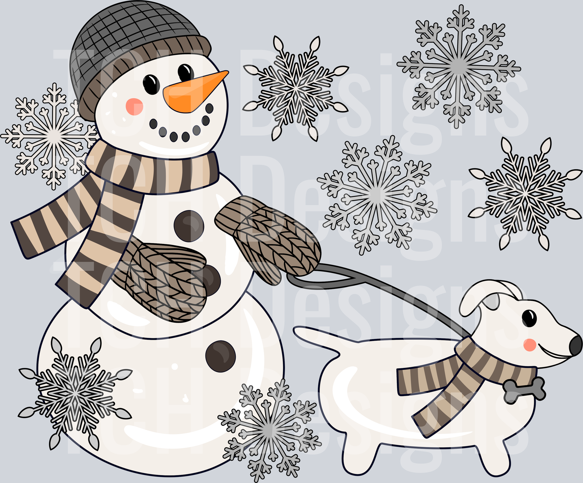 snowman-walking-dog