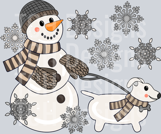 snowman-walking-dog