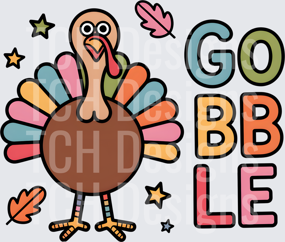 Colorful Gobble Turkey