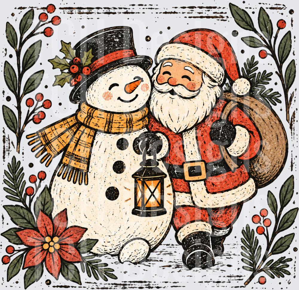 Santa and Snowman