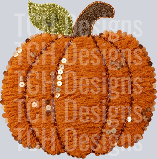 FALL PUMPKIN FAUX YARN SEQUINS