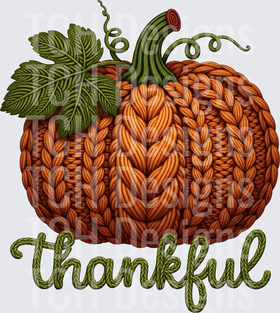 Faux Yarn Thankful Pumpkin