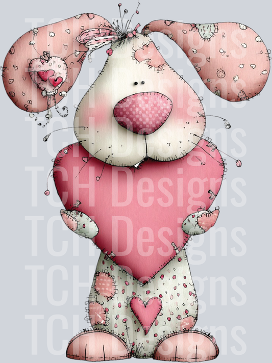 Whimsical Valentine Bunny Clipart (5)