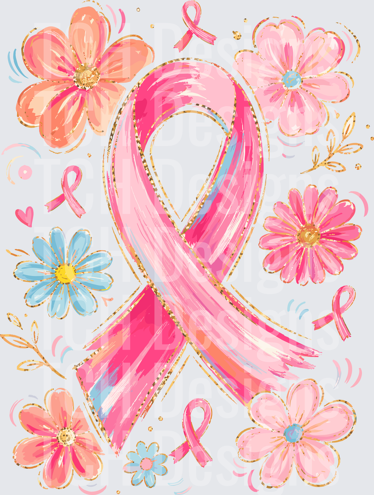 Floral Pink Ribbon