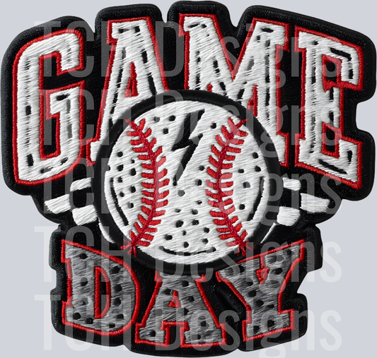 GAME DAY BASEBALL FAUX EMBROIDERY