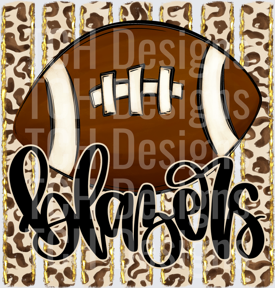 Blazers Football Leopard Print Gold Stripe Design