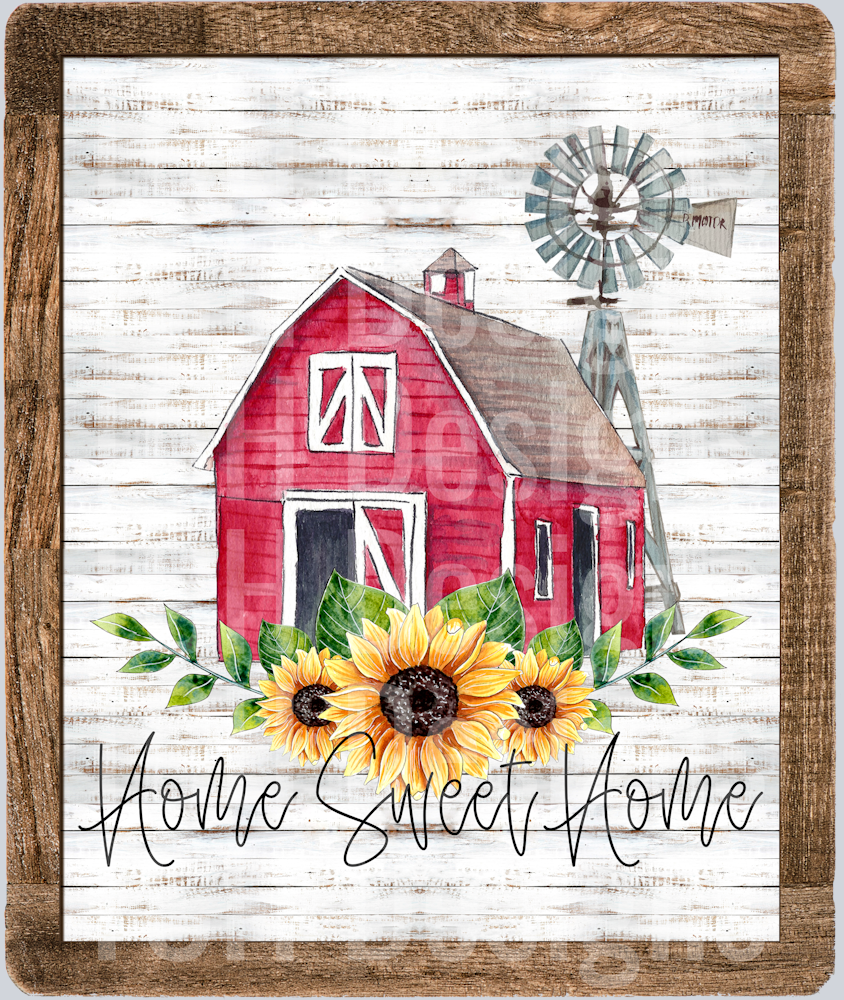 home sweet home barn and windmill