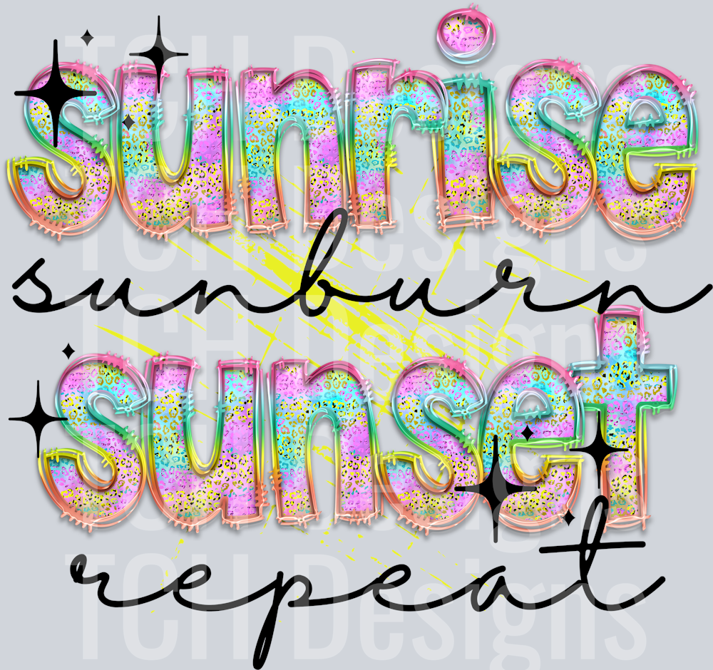 SunriseSunburnSunsetRepeatBlack