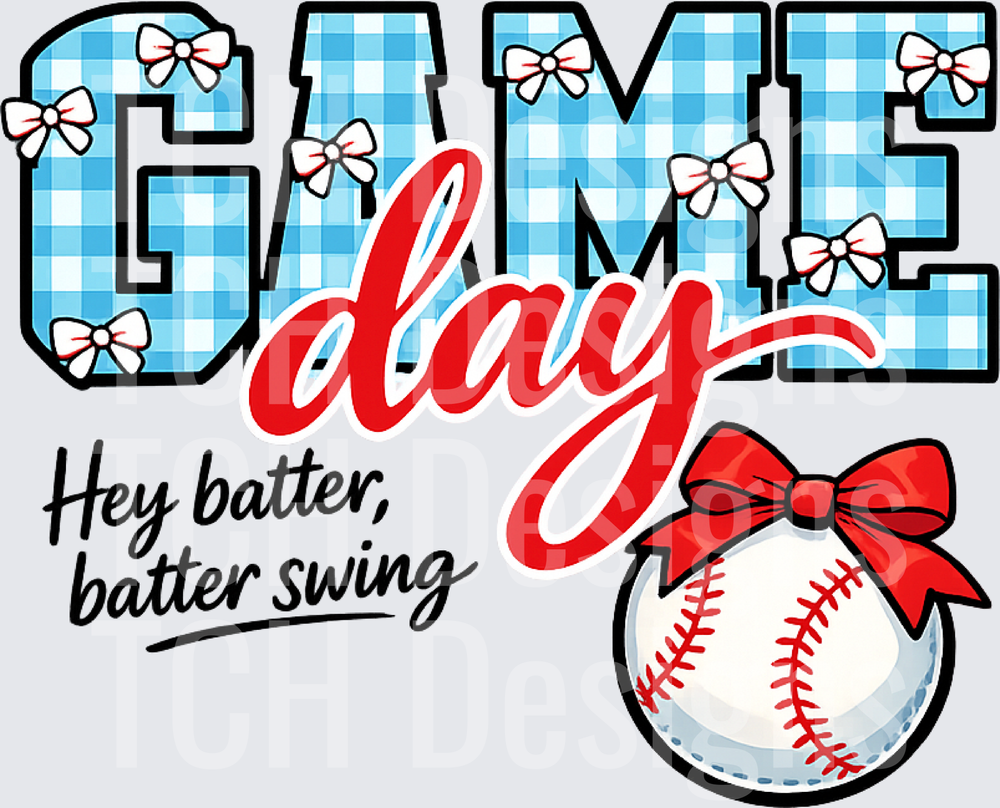 Baseball Game Day Coquette Bow Png (2)