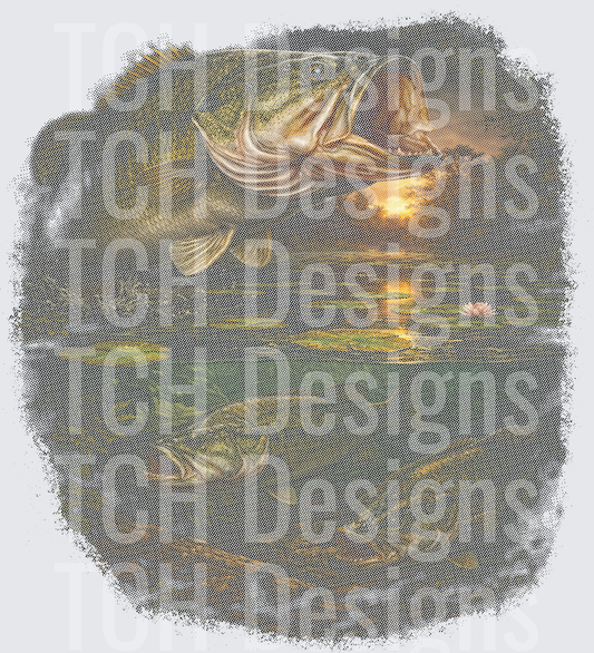 bass fish halftone
