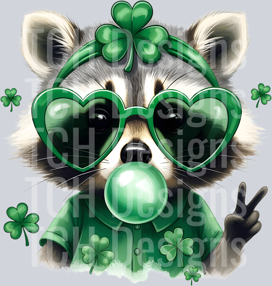 Funny Raccoon St Patrick_s Day