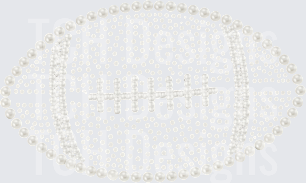 Pearl Rhinestone Football Bling Design