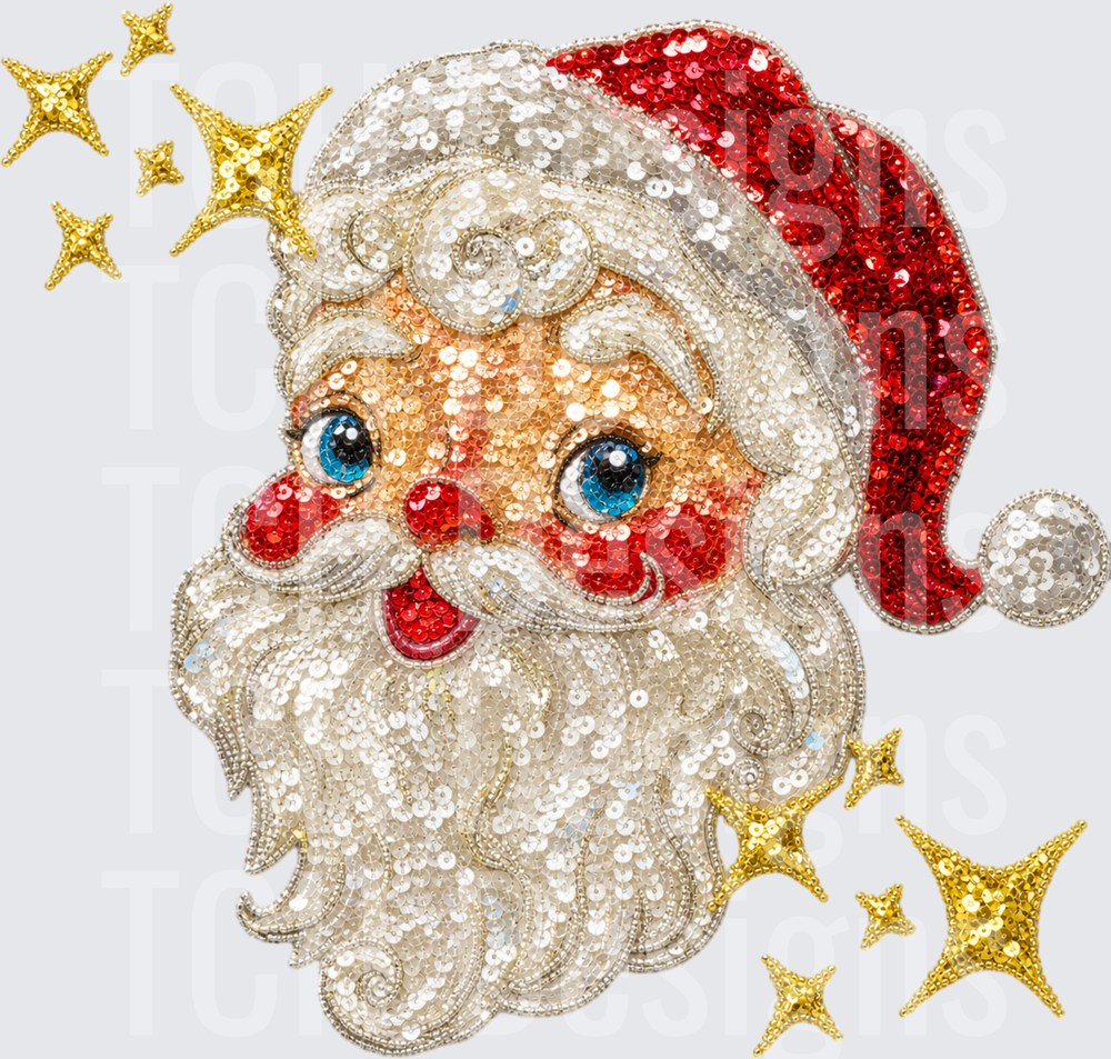 Vintage Sequin Santa