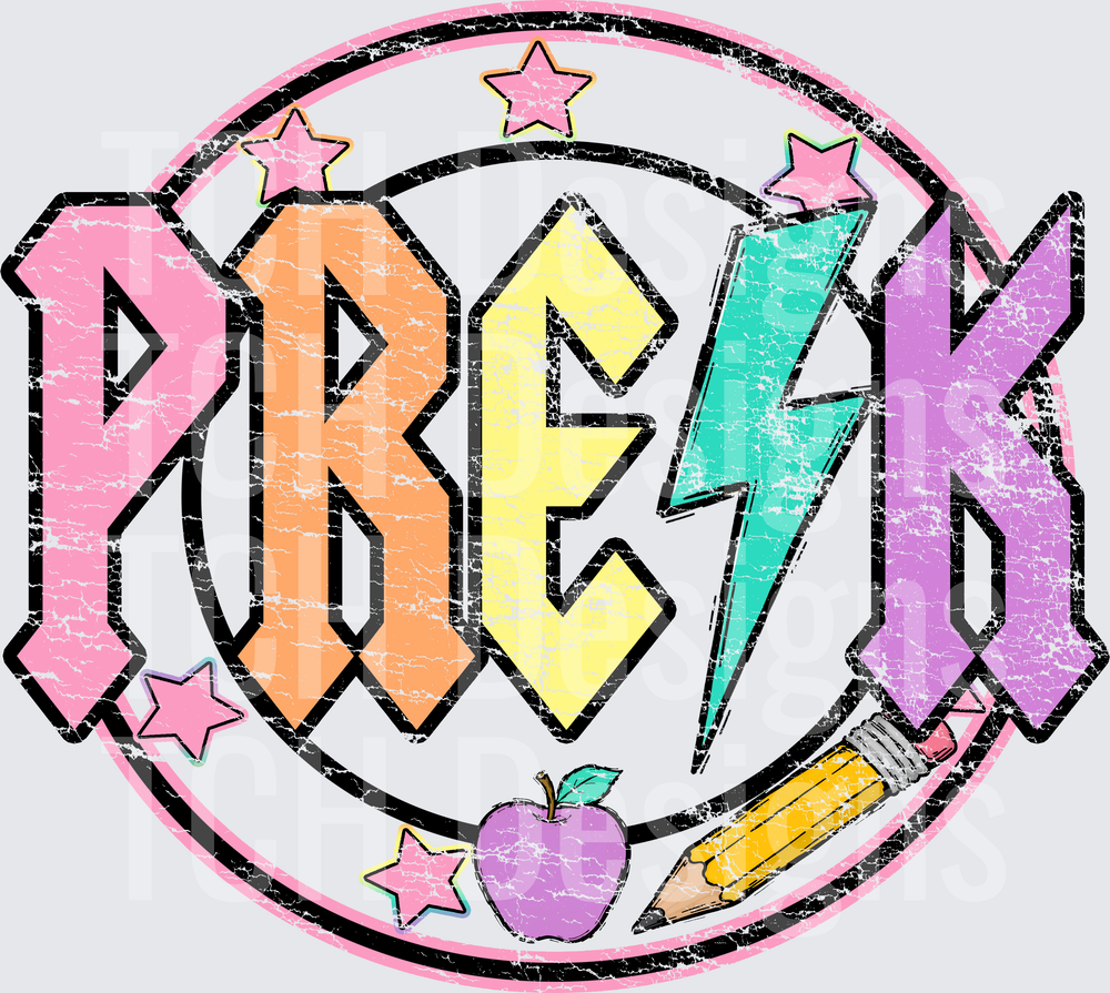 pre k distressed front