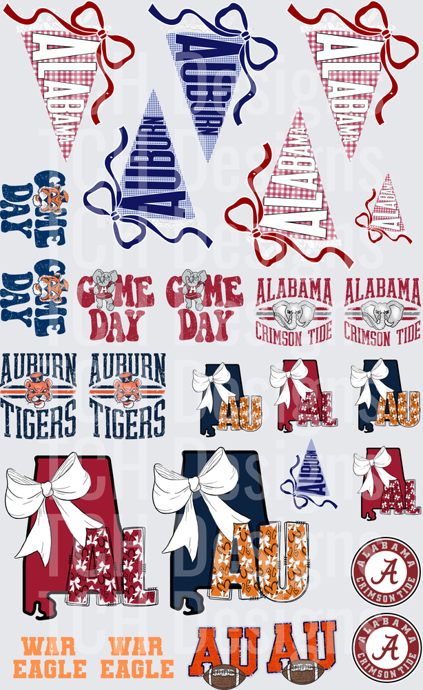 Bama and Auburn Premade