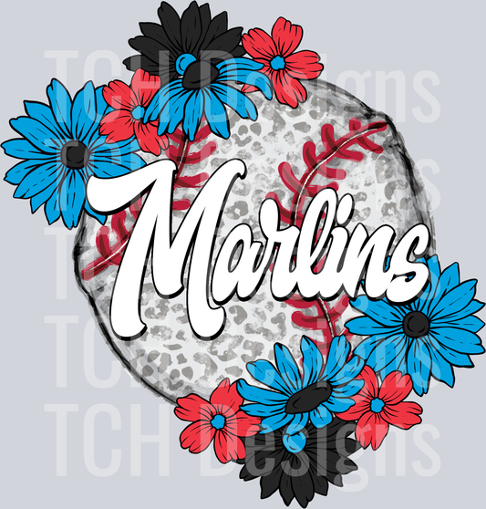 MarlinsFloralBaseball