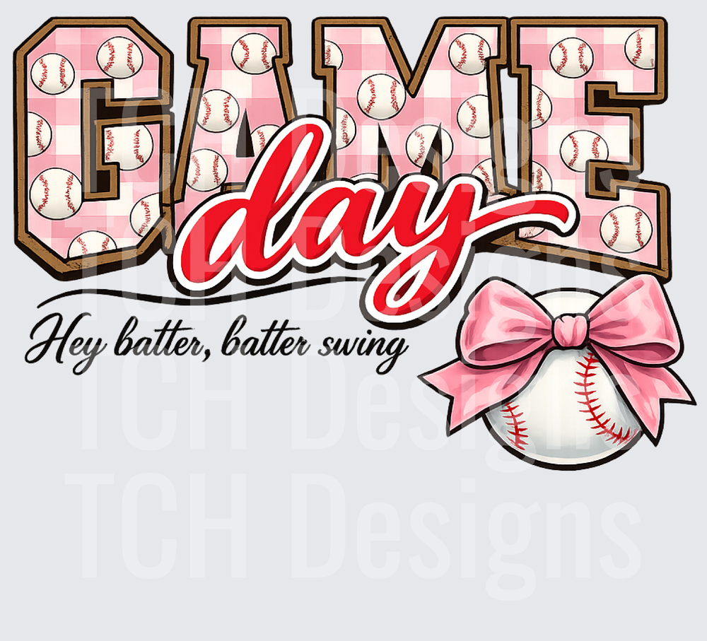 Baseball Game Day Coquette Bow Png (3)
