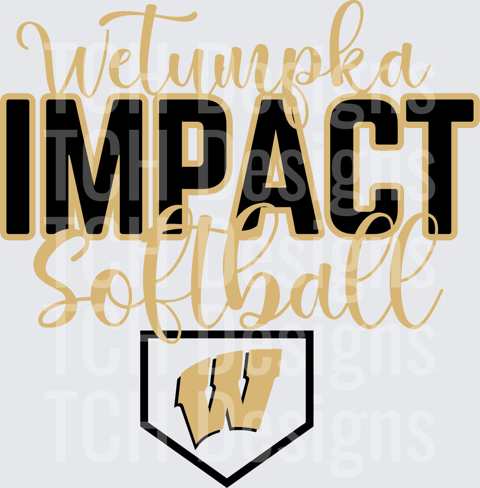 Wetumpka Impact Softball Home Plate Letter W Design