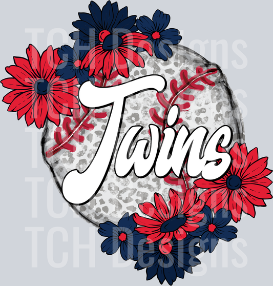 TwinsFloralBaseball
