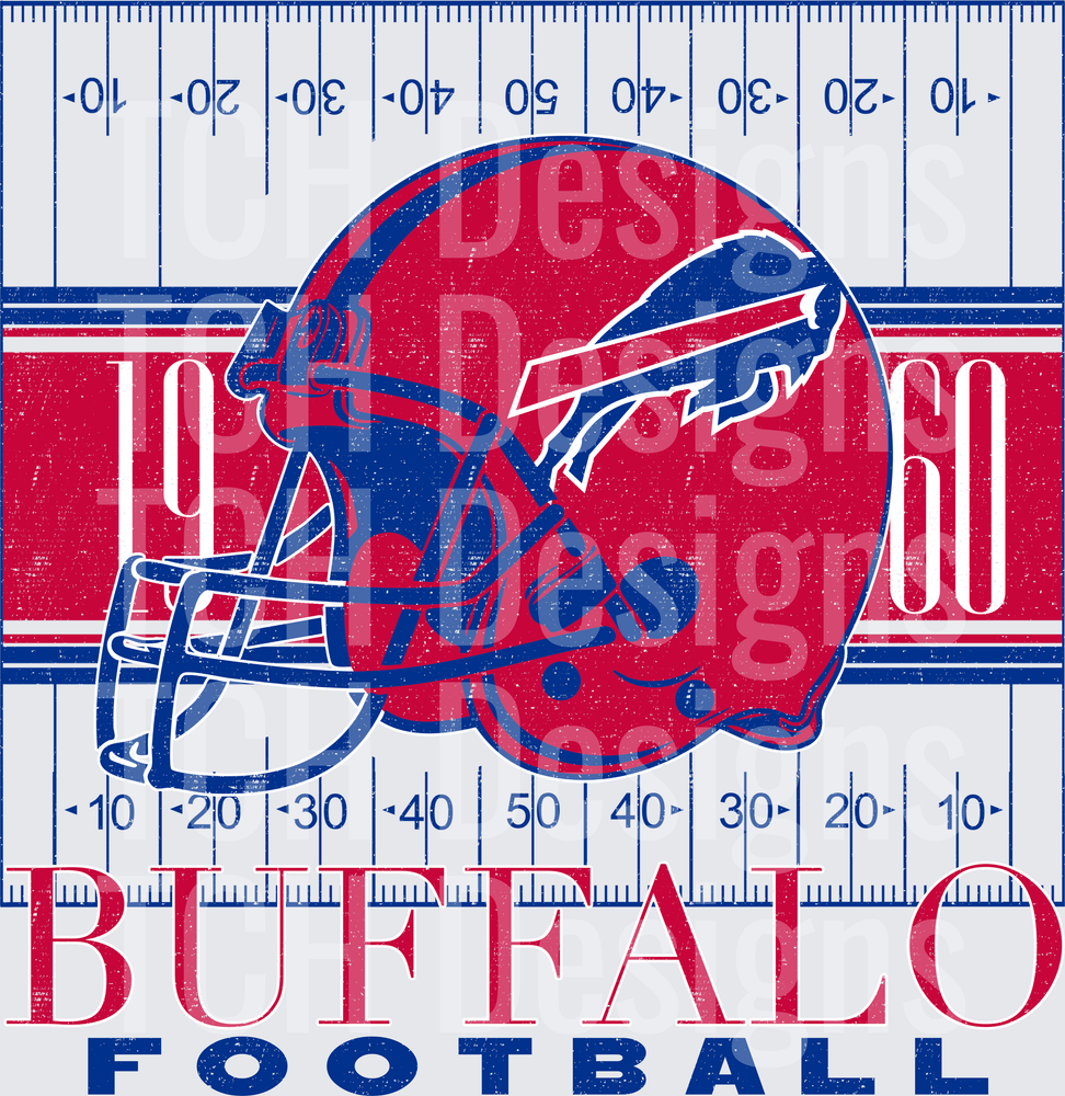Buffalo Bills 1960 Retro Helmet Football Field Vintage