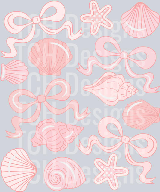 pink-seashells-bows-collage