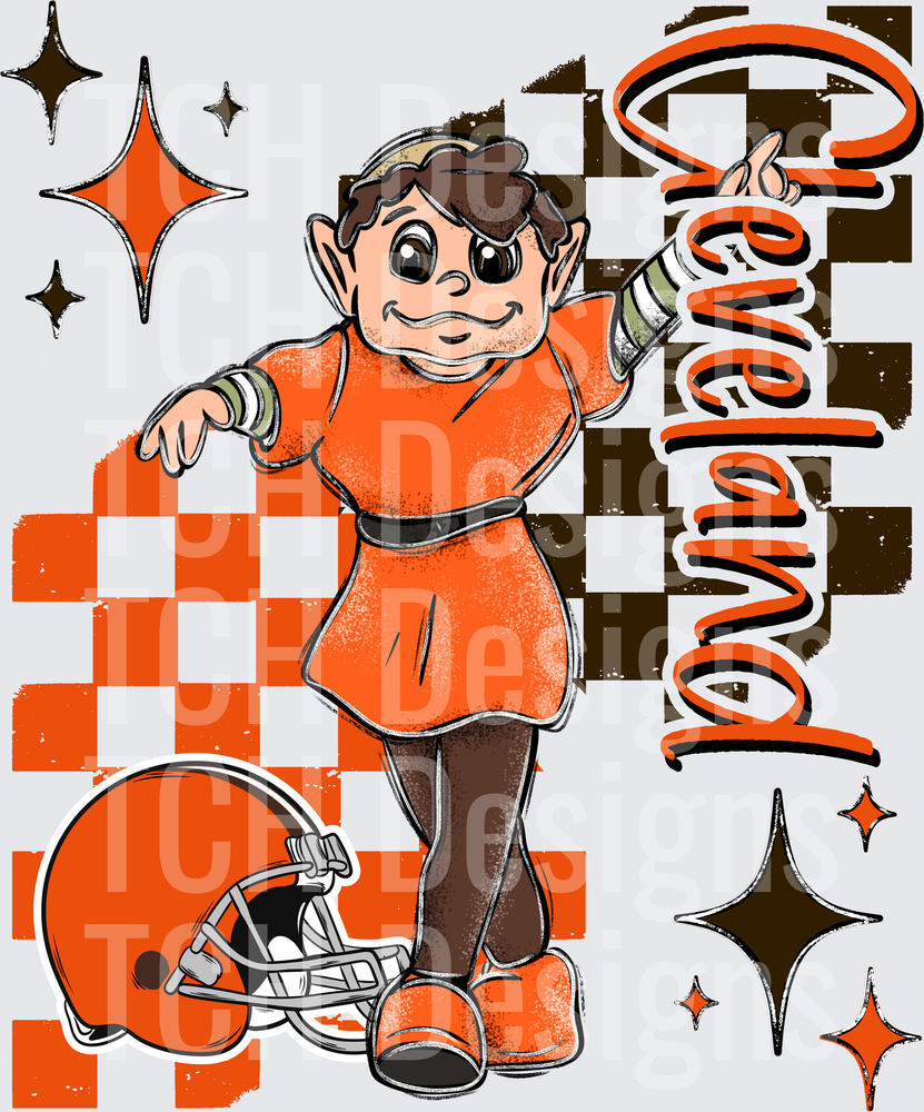 C Browns checkered