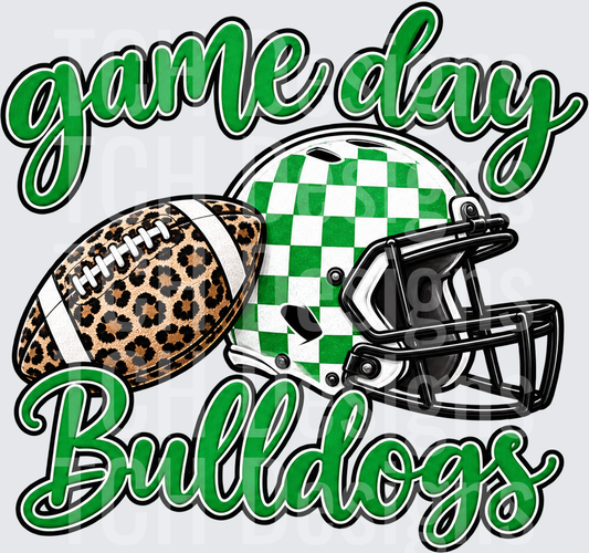 Checkered Game Day Bulldogs Green