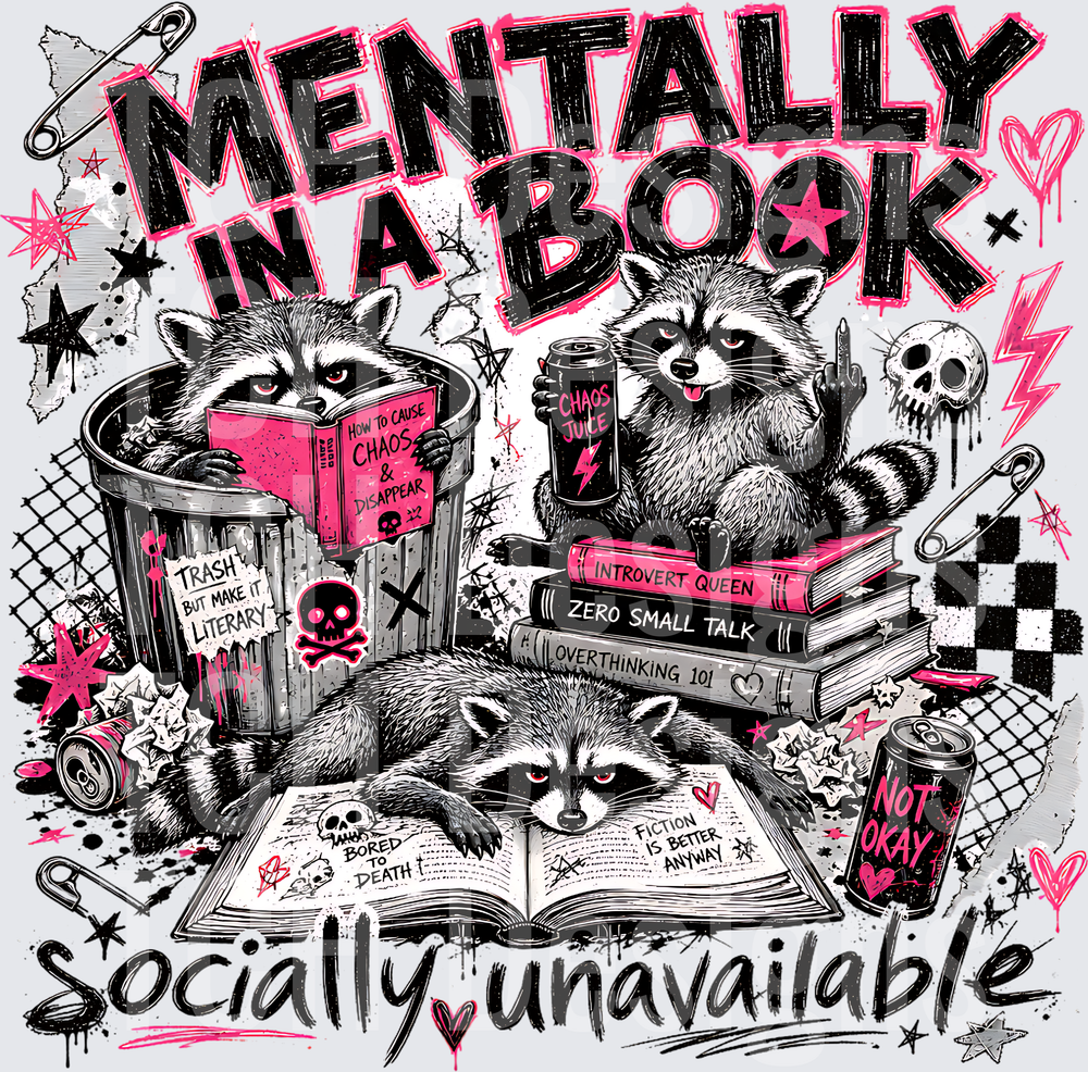 Trash Readers Book Club PNG - V3 - Mentally In a Book