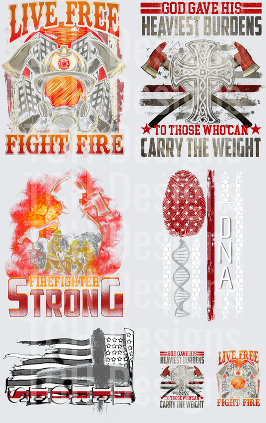 Firefighter Tribute Bundle Live Free Fight Fire Strong DNA Flag