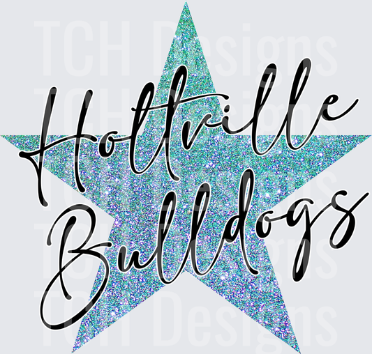 Holtville Bulldogs Glitter Star Script