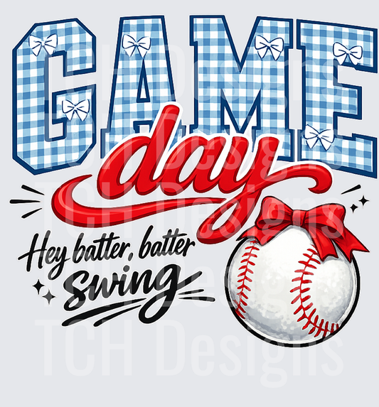 Baseball Game Day Coquette Bow Png (1)