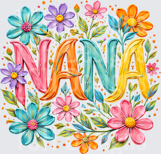 NANA Colorful Floral Letters with Vibrant Daisies