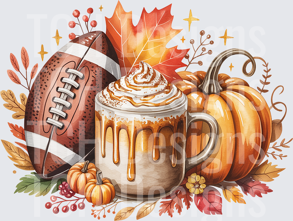 Football Pumpkin and Coffee