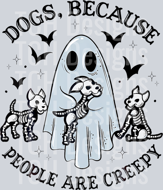 2 Dogs Because People Are Creepy Halloween Dog Grooming T-Shirt