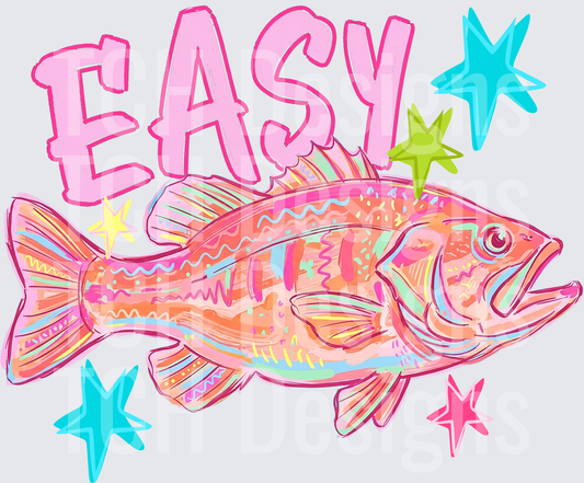 Easy Bass Fish with Colorful Stars Design