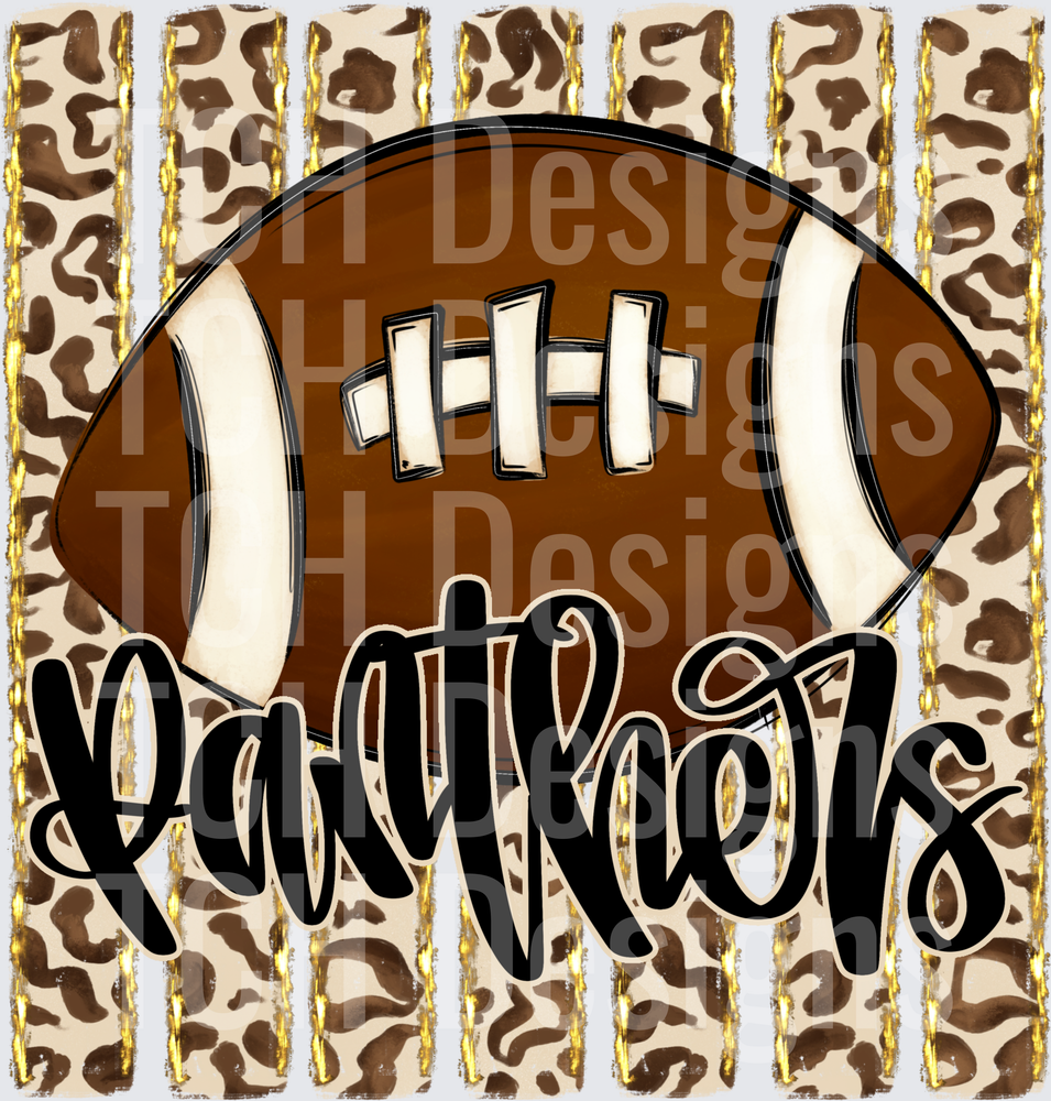Panthers Football Leopard Print Stripe Design