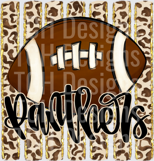 Panthers Football Leopard Print Stripe Design