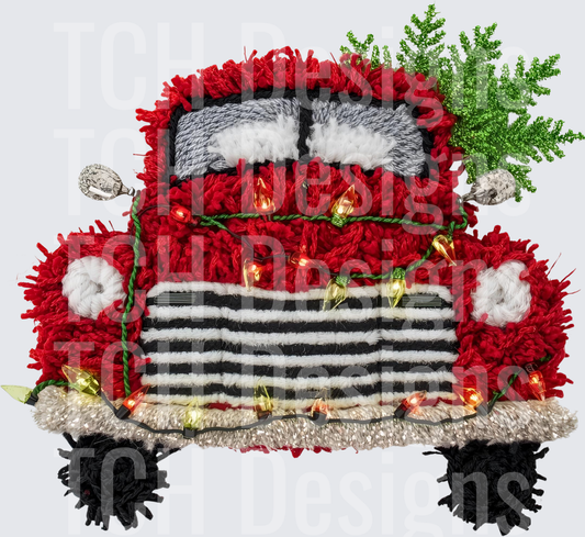 CHRISTMAS TRUCK FAUX YARN